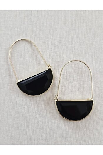 Twinssis Accessories Black Crystal Stone Basket Earrings