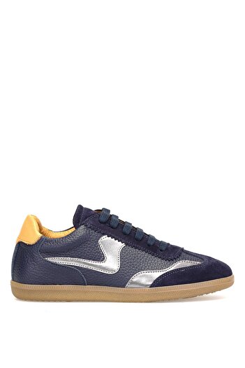 Mammamia D25Ka-7155 Women's Genuine Suede Leather Casual Shoes Navy Blue