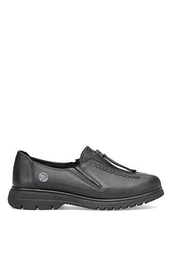 Mammamia D25Ka-845 Women's Genuine Leather Casual Shoes Black