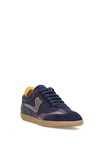 Mammamia D25Ka-7155 Women's Genuine Suede Leather Casual Shoes Navy Blue