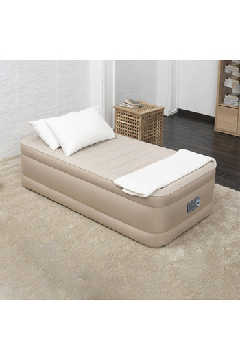 TSUMAB Bestway Single Air Bed with Built-In Pump – Durable Inflatable Mattress for Home & Travel