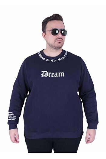 Starbattal Large Size Crew Neck 3Ip Sweat Dream 25715 Navy Blue