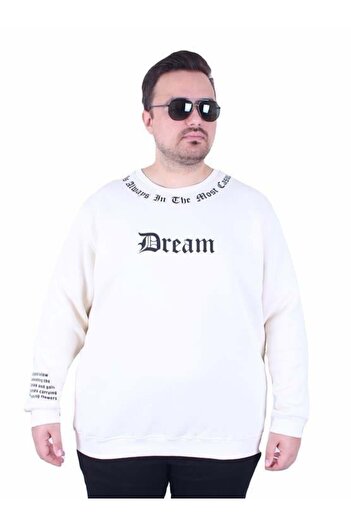 Starbattal Large Size Crew Neck 3Ip Sweat Dream 25715 Beige