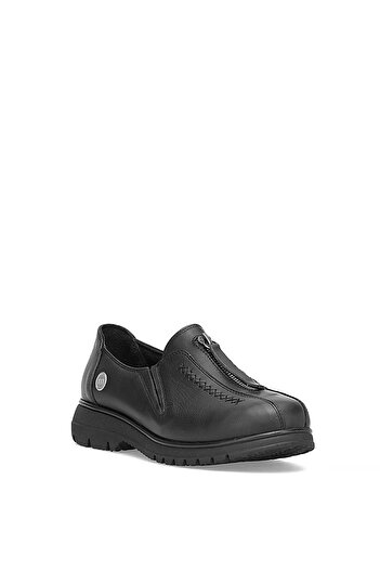 Mammamia D25Ka-845 Women's Genuine Leather Casual Shoes Black