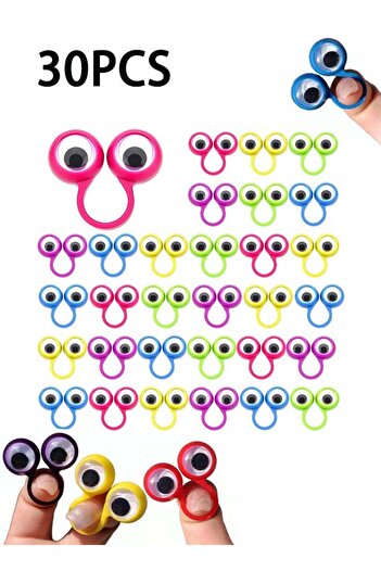 Generic 30pcs Eye Finger Puppet Eye Rings Google Eyeball Rings Party Gifts Kids Toys, Swinging Eyeba