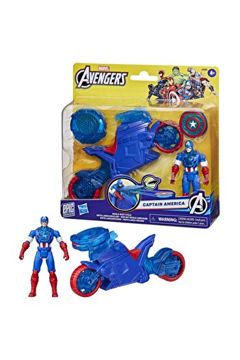 AVENGERS Marvel Epic World of Action Captain America Shield-Shot Cycle, 4-Inch (10 cm) Figu