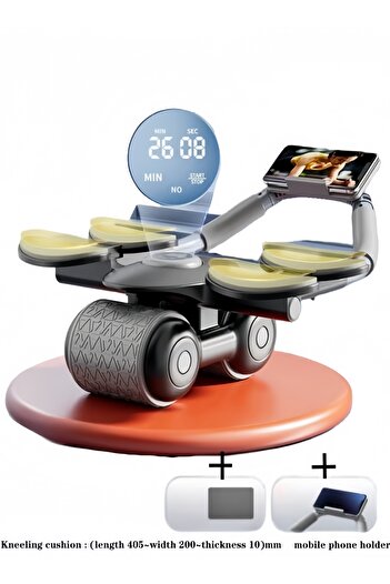 XIUWOO 4-Elbow Support Pad Intelligent New Abdominal Wheel Automatic Rebound Abdominal Wheel Support