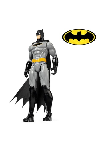 SHOPIENS Spin Master Action Figure, Batman, 30 cm, Textile Cape, Movable Joints, Gray-Black, MYONNA IT