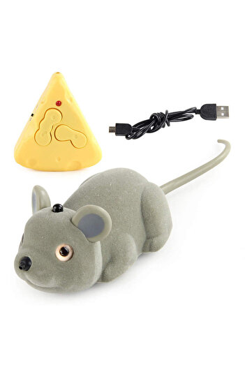 THK interactive toy, Mouse with remote control, batteries included, 15 cm