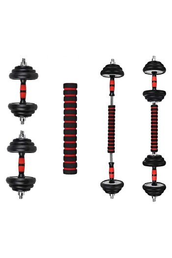 huitich Black Heavy Duty PVC Dumbbells Set 10kg with Cement Core