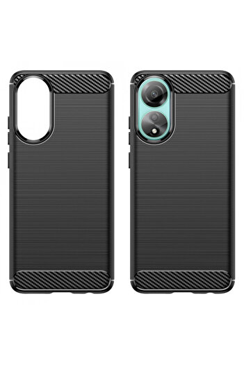 Techsuit Case for Oppo A78 4G - Carbon Silicone - Black