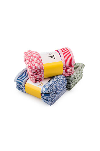 Dania Elegant Check Cotton Kitchen Towels - 4 Pieces (50 x 71 cm)