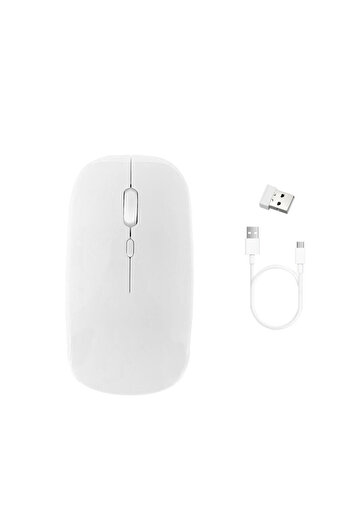 Other Wireless Bluetooth Computer Mouse with Radio Band - CTMM (White)