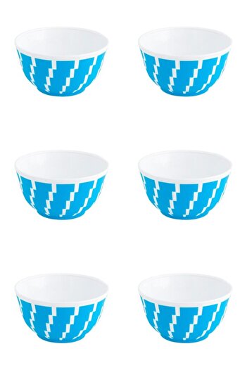 Vervo.ro pentru minți curioase Set of 6 bowls, 6 pieces, 350 ml, Plastic, Turquoise blue