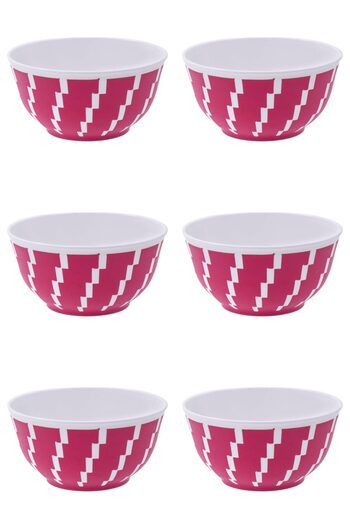 Vervo.ro pentru minți curioase Set of bowls, 6 pieces, 350 ml, Plastic, Fuchsia