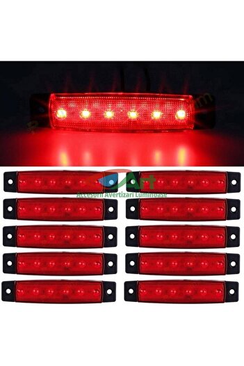 YücePlast Side lamp 6 red LEDs 24v
