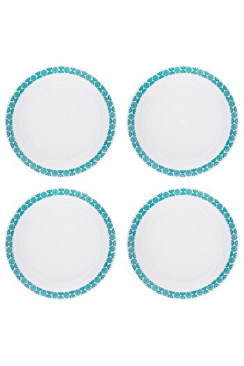 Vervo.ro pentru minți curioase Set of 4 Frosty Dinner Plates with Vernier Pattern, 27 cm Diameter