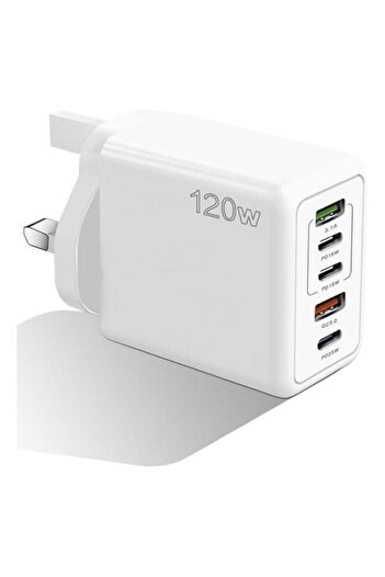 First pro 5 Ports USB C Fast Charger with Cable C PD 120W QC 3.0 Fast Wall Mains Power Delivery Adap
