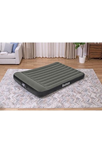 TSUMAB Inflatable Air Bed Mattress – Double Size, Grey & Black