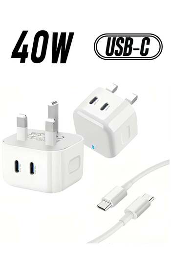 First pro Dual Type C Charger 40W - Fast Charging phone Adapter for android, iphone16 Pro max/iPhone