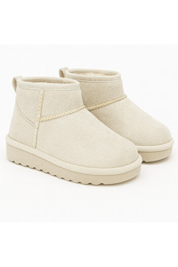 KATEYLER Lightweight Comfortable Beige Girls' Boots with Wool Inside