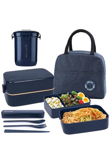 OEM Lunch box set, 3 containers, insulated, cutlery, carrying bag, camping