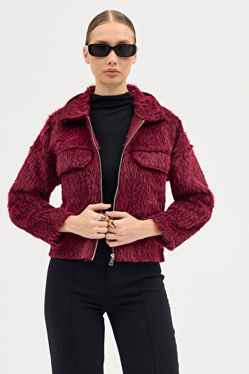 Jaglion Crop Boy Extra Soft Textured Lined Jacket