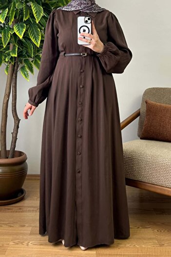 NeeŞ Moda Düğmeli Modal Elbise
