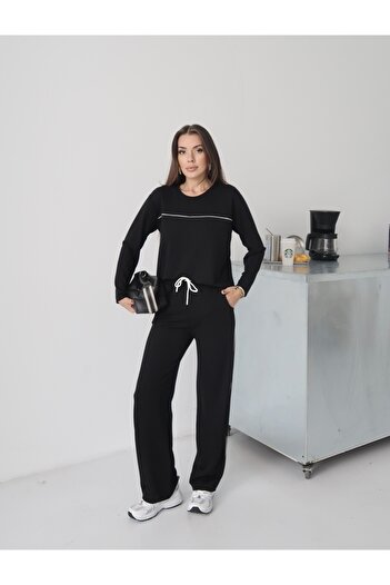 Paw Garage Women's Blake Modal Piping Detailed Top and Bottom Set