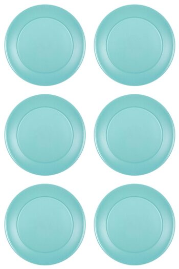 Vervo.ro pentru minți curioase Set of 6 Fruit Plates, Plastic, Green, 20 cm Diameter