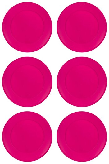 Vervo.ro pentru minți curioase Set of 6 plastic fruit plates, fuchsia, diameter 20 cm