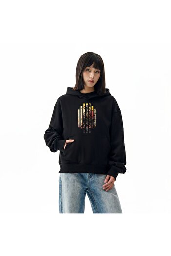Senshi-San Oversized Hoodie with Velvet - Interior Japanese Samurai Print - One size (fit S/M/L/XL)