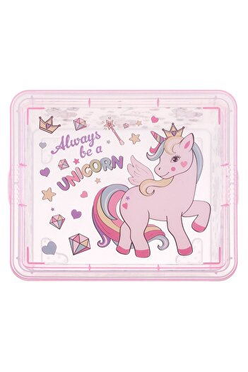 OEM Transparent Box with Lid & Unicorn Pattern for Toys 2.5lt