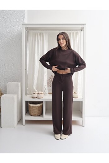 Paw Garage Women's Renee Modal Crew Neck Bottom-Top Set