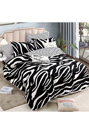 OEM Bed Linen with Elastic 180x200 Wild Zebra 6 Pieces (Fine)