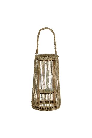 OEM Beige Decorative Lantern with Strings & Handle 18x34cm