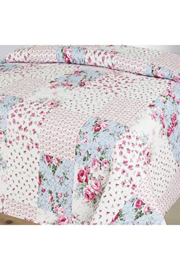 OEM White Double Duvet Cover with Floral Patchwork Pattern 220x240cm