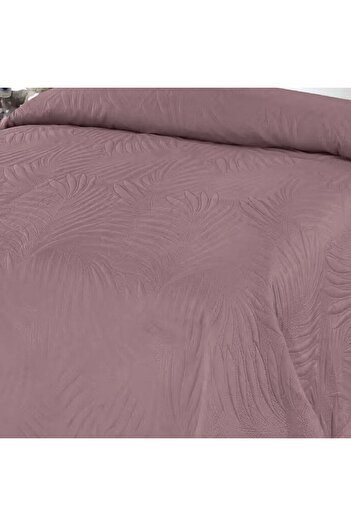 OEM Double-Sided Duvet Cover Pink Purple with Embossed Leaves 220x240cm