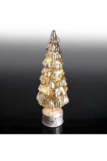OEM Rotating Champagne Glass Christmas Tree with 12 LED Bulbs Ø13x40cm