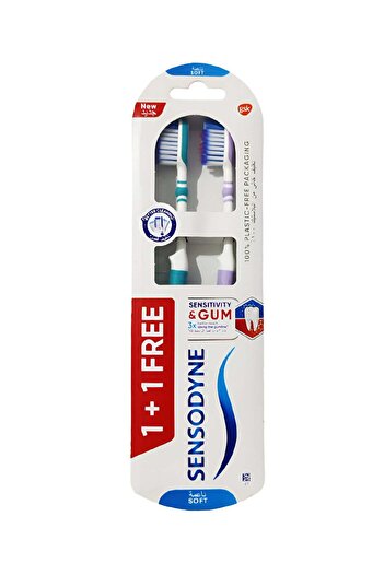 Sensodyne 2 Piece Sensitivity and Gum Soft Toothbrush Multicolour