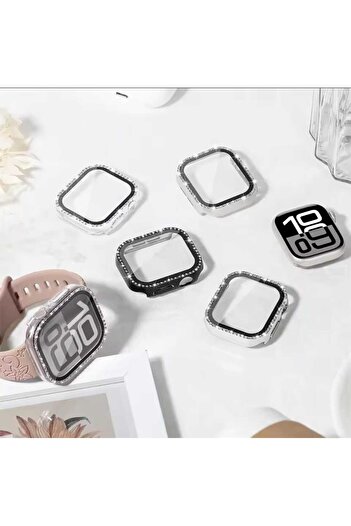 Cool Cold Apple Watch Series 10 & 11 Compatible (42mm) Tempered Glass+Screen Protector Diamond Detailed Case