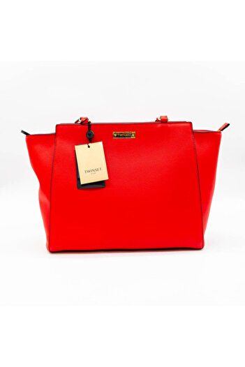 TWINSET - PUNGĂ SHOPPER - ROȘU SAFFIANO