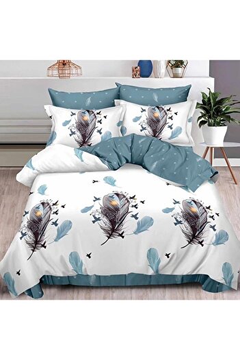 OEM Bed Linen with Elastic 180x200 Light Feathers 6 Pieces (Fine)