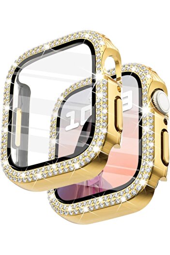 Cool Cold Apple Watch Series 10 & 11 Compatible (46mm) Tempered Glass+Screen Protector Diamond Detailed Case