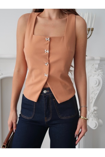 Paw Garage Women's Arden Button Detailed Lined Vest