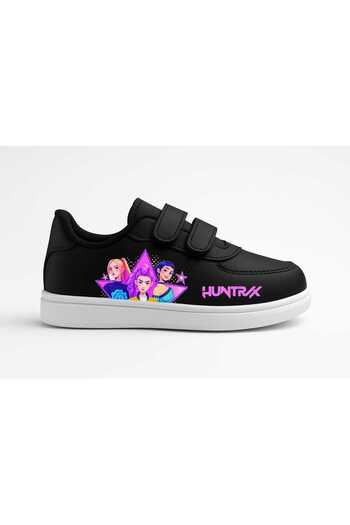 ECCAdesing Yıldız Girls Huntrıx Printed Black Strap Children's Sports Shoes Sneaker
