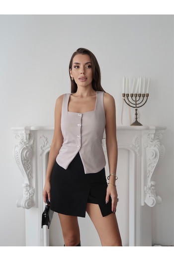 Paw Garage Women's Arden Button Detailed Lined Vest