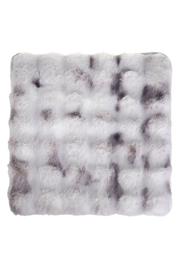 OEM Decorative Ecru Gray Faux Fur Chair Cushion with Embossed Pattern 40x40cm