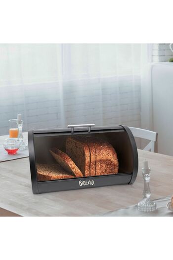 OEM Black Metal Bread Box 'Bread' 38x28x18.5cm