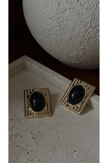 Muse Sister Vintage Striped Stone Detailed Harpers Earrings
